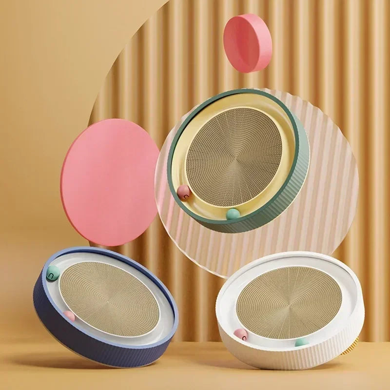 Multi Function Round Cat Scratching Board with Ball Toy Cat Scratcher Funny Sharpen Nails Scraper Can Replace Nest for Cats