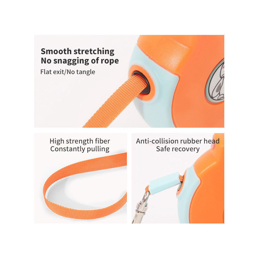 Automatic Traction Rope Pet Supplies Automatic Retractable Traction Leash With Lights Out Walking Dog Light Dog Leash