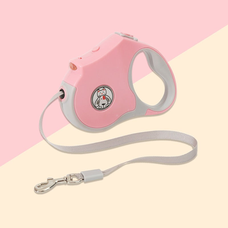 Automatic Traction Rope Pet Supplies Automatic Retractable Traction Leash With Lights Out Walking Dog Light Dog Leash