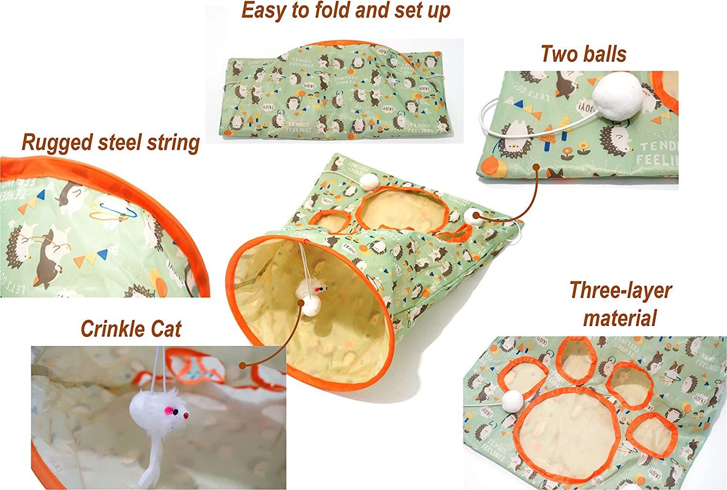 New Cat Drill Bag Cat Tunnel Earth Rolling Dragon With Noise Paper Cat Drill Hole Cat Interactive Play Cat Toy 