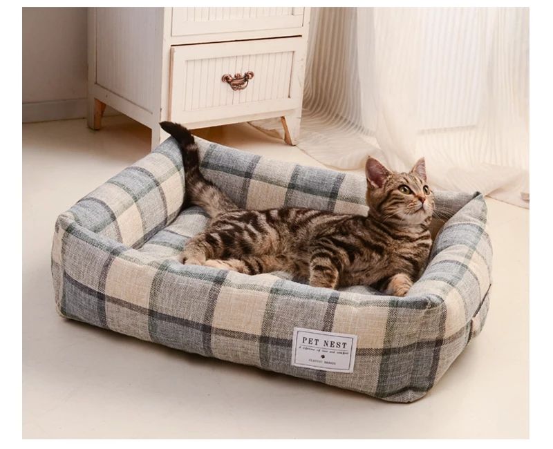 Four-Season Universal Removable And Washable Cat Litter Summer Cooler Pet Nest Winter Warm PP Cotton Dog Mat Cat Litter 