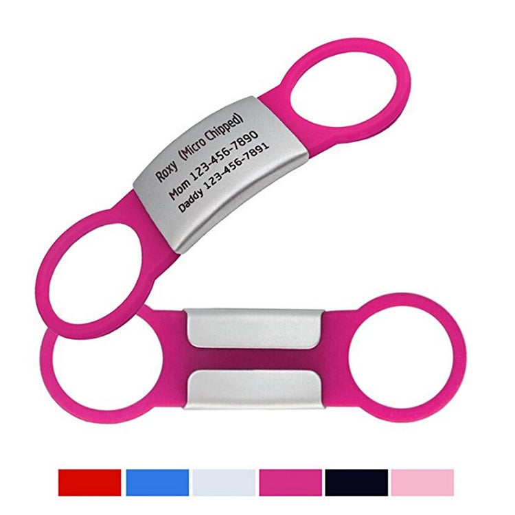 Cat and Dog Name Metal Silicone Dog Tag Engraving with Laser Engraving QR Code ID Pet Hanging Tag Crafts