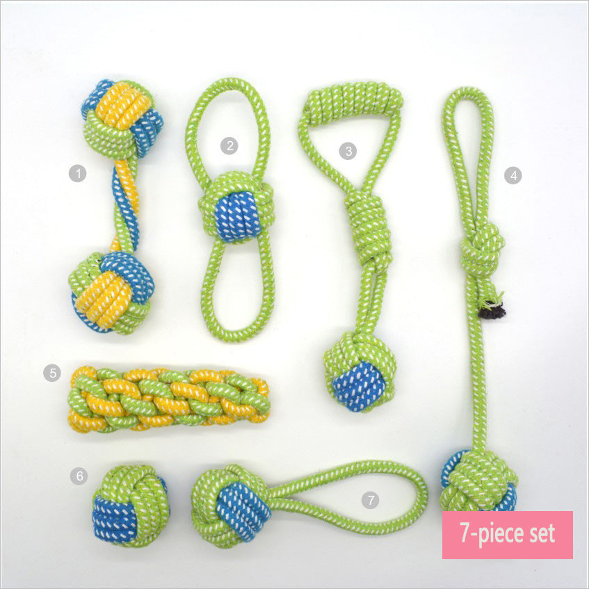 Combination Set Dog Toy Set Spot Cotton Rope Bite Toy Dog Tooth Grinding Toy