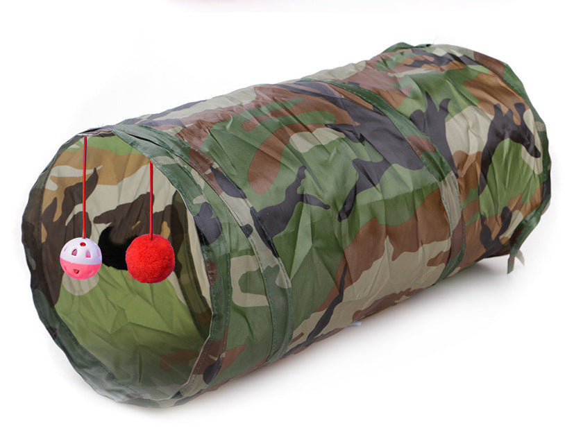 Cat Tunnel Toy Foldable Color Printed Bell Small Channel Single-Layer Ground Rolling Channel 