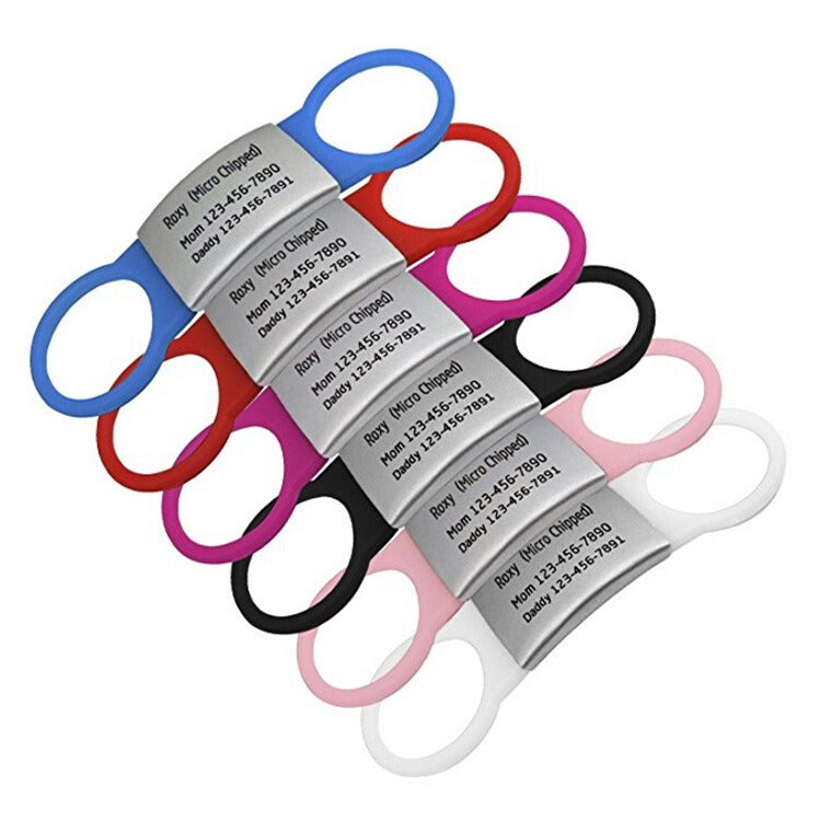 Cat and Dog Name Metal Silicone Dog Tag Engraving with Laser Engraving QR Code ID Pet Hanging Tag Crafts