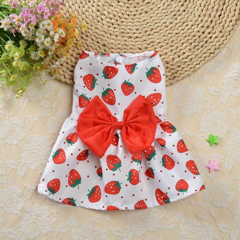 Small Dog Skirt Floral Princess Cat Spring Teddy New Pet Cute Dog Skirt Summer Thin