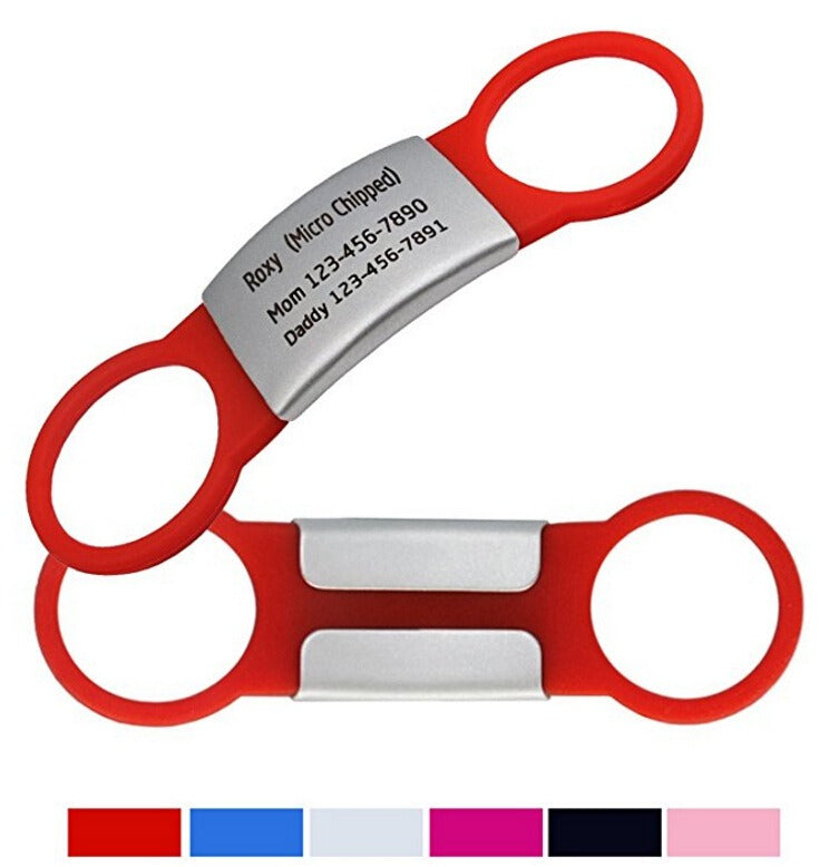 Cat and Dog Name Metal Silicone Dog Tag Engraving with Laser Engraving QR Code ID Pet Hanging Tag Crafts