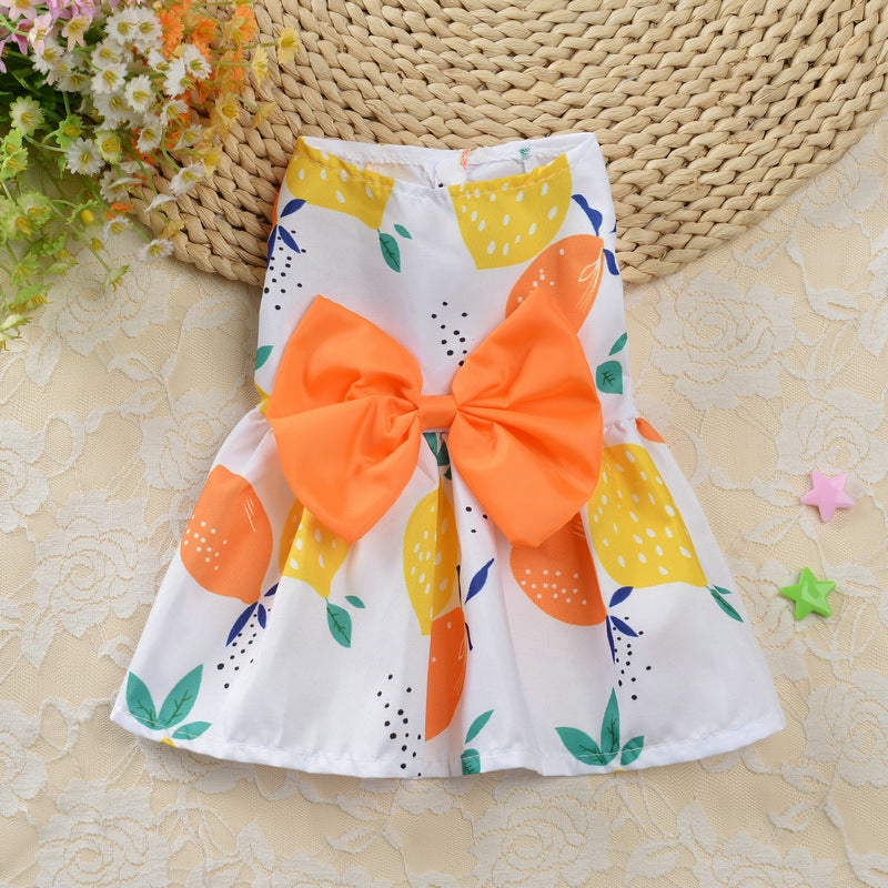 Small Dog Skirt Floral Princess Cat Spring Teddy New Pet Cute Dog Skirt Summer Thin