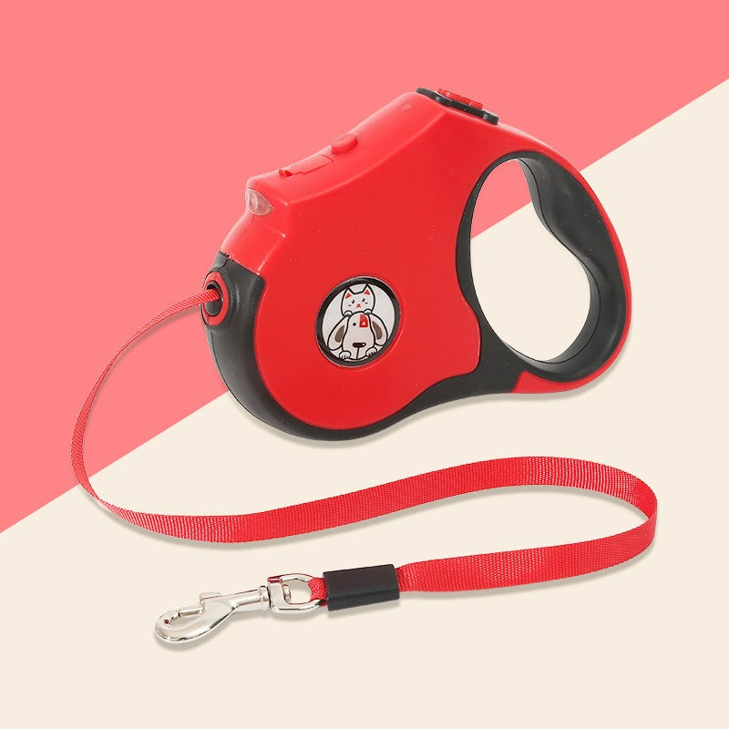 Automatic Traction Rope Pet Supplies Automatic Retractable Traction Leash With Lights Out Walking Dog Light Dog Leash