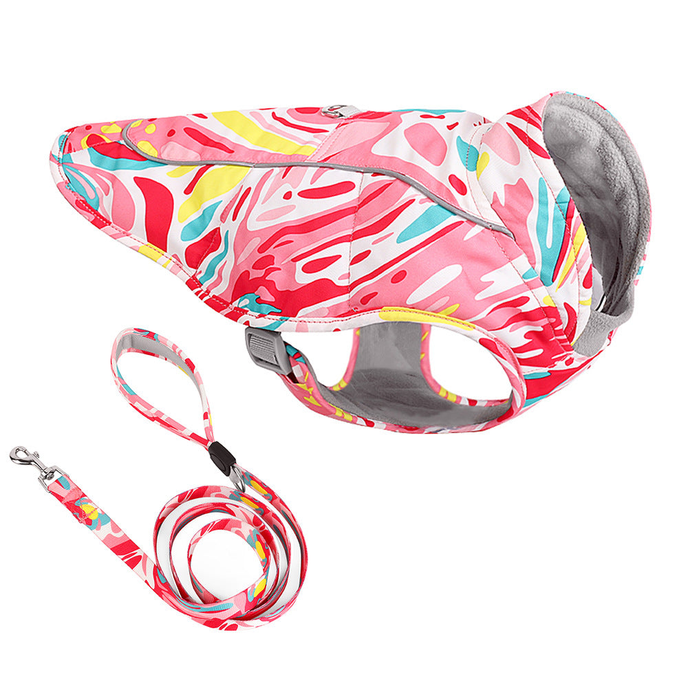 Autumn and Winter Jacket, Printed, Waterproof, Reflective, Thickened Pet Clothes