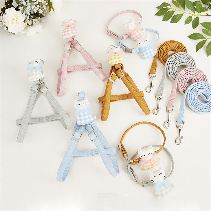 Pet Supplies New Lattice Anti Slip Adjustable Cat Rope Dog Rope Vest Lattice Cat Traction Rope